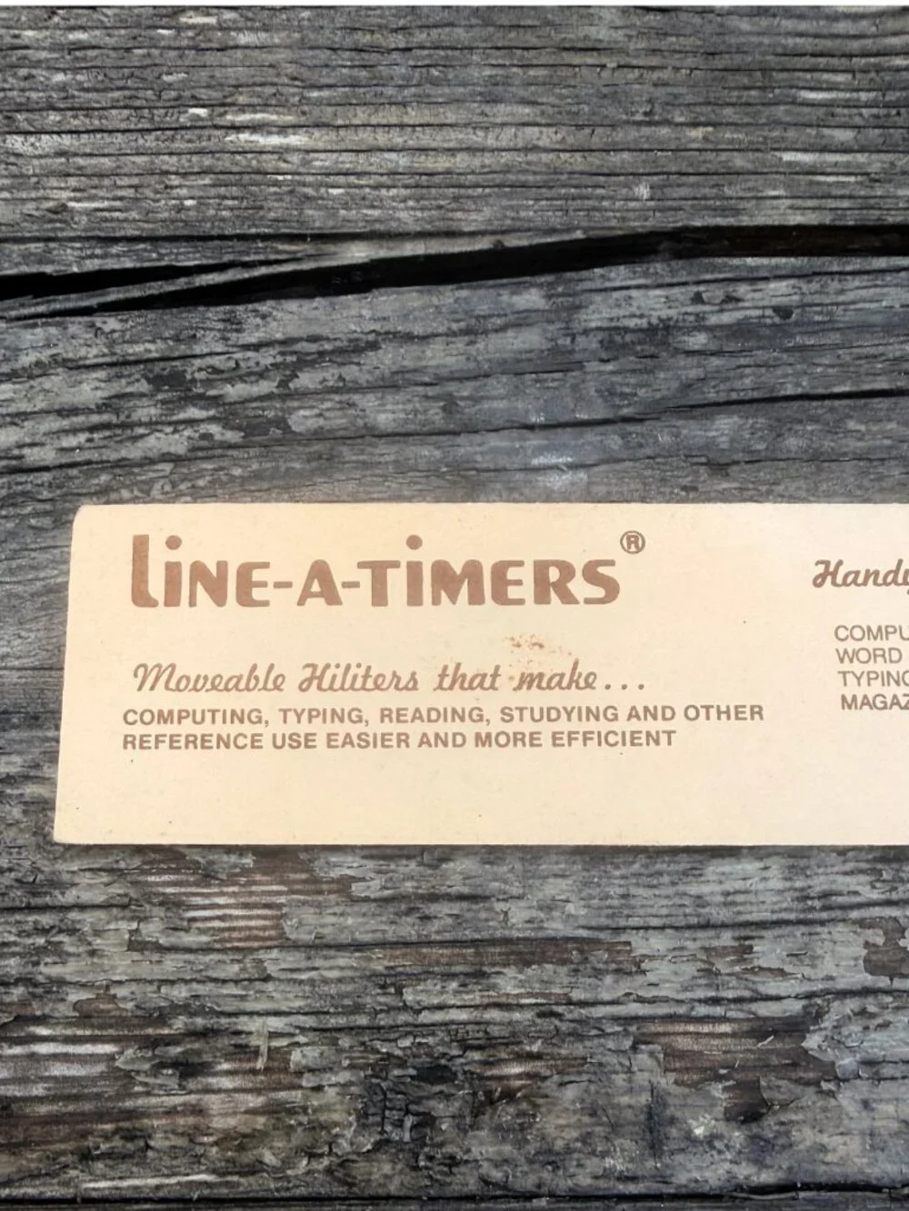 Vintage Line A Timers Moveable Hiliters Highlighters Bookmarks Transparent Strip